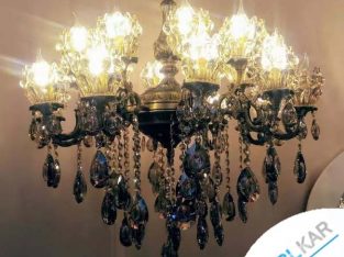 لوستر دو گل 5 شاخه برنجی