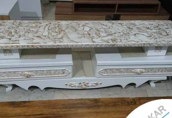 میز TV چوبی طرح سنگی