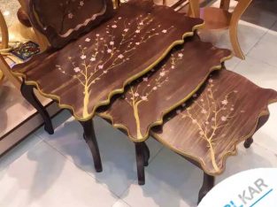 میزعسلی نقاشی طرح گل ریز