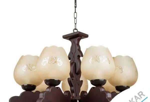 لوستر ۷ شاخه چوبی طرح بال
